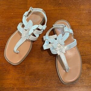 Vince Camuto Girls Sandals Size 2 Silver Sparkly Butterfly Thong Summer‎
